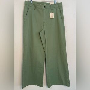 St. John's Bay Pants Womens Sz 18 Olive Green Wide Leg Mid Rise Casual Wear